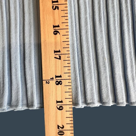 Beaded Womens Large Sweater Blue Ribbed Knit Off Shoulder Pullover Hong Kong 90s - Picture 12 of 13